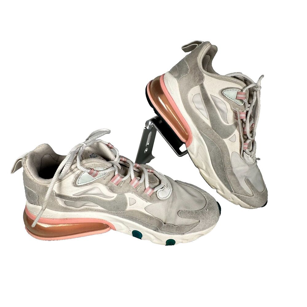 Nike Air Max 270 React American Modern Women 6 AT6174-100 White Pink Sneakers